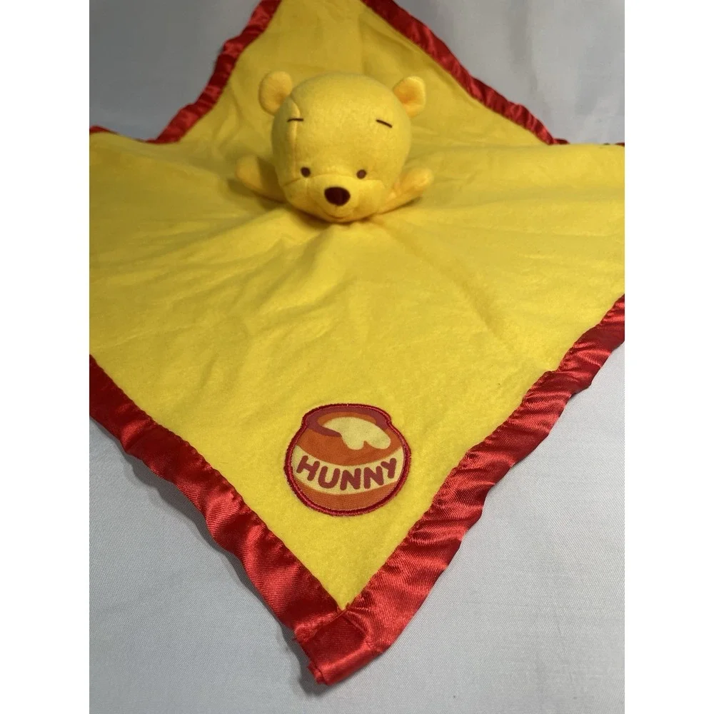 Disney Winnie The Pooh Lovey Security Blanket Yellow Honey Pot Fleece 18